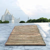 Woven Darbha grass mat for pooja and meditation, rectangular, natural tan