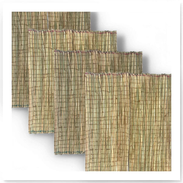 Darbha grass mat, woven rectangular design with multicolor tying bands