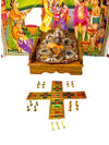 Traditional Chausar / Chaupad Game Toy for Laddu Gopal | Miniature Dice Board Game Set for Bal Gopal Idol Decoration (Copy) - Achleshwar