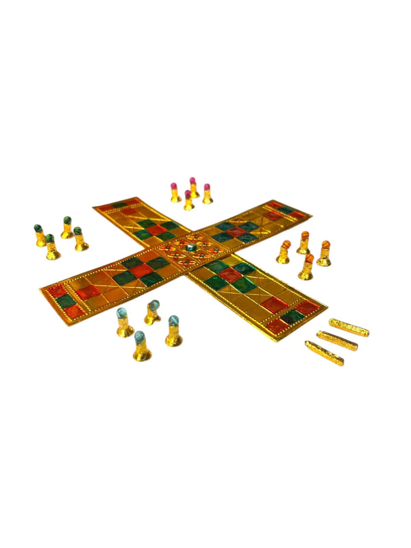 Traditional Chausar / Chaupad Game Toy for Laddu Gopal | Miniature Dice Board Game Set for Bal Gopal Idol Decoration (Copy) - Achleshwar