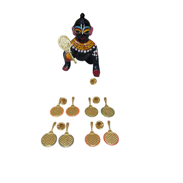 Small Badminton Toy for Laddu Gopal Ji & Radha Krishna Ji | Miniature Decor for God Idols - Achleshwar