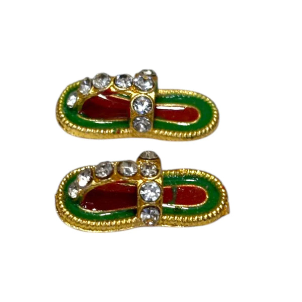 Laddu Gopal Small Chappal Toy for Krishna Ji | Miniature Slippers for Kanha Idol | Janmashtami & Mandir Decoration Accessory | Khilona for Bal Gopal Ji - Achleshwar