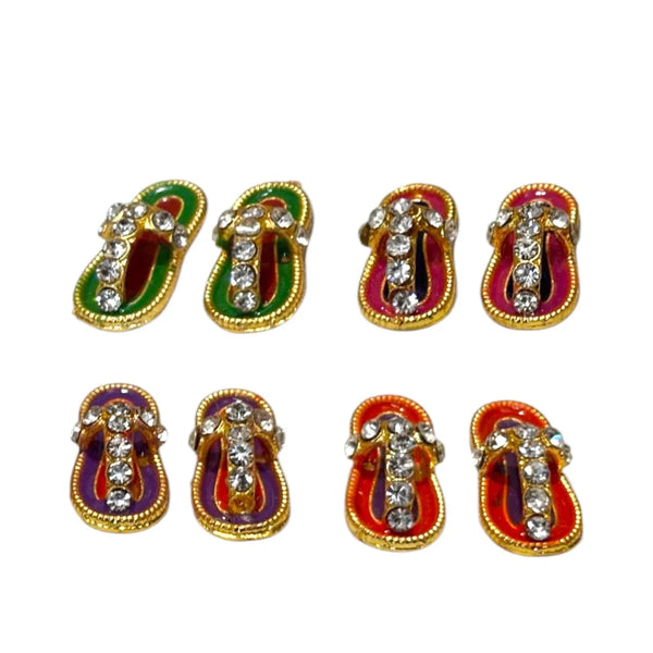 Laddu Gopal Small Chappal Toy for Krishna Ji | Miniature Slippers for Kanha Idol | Janmashtami & Mandir Decoration Accessory | Khilona for Bal Gopal Ji - Achleshwar