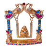 Laddu Gopal Small Metal Jhula Toy for Kanha Ji | Miniature Swing for Krishna | Janmashtami, Radhaashtami, Mandir Pooja Room Decor - Achleshwar