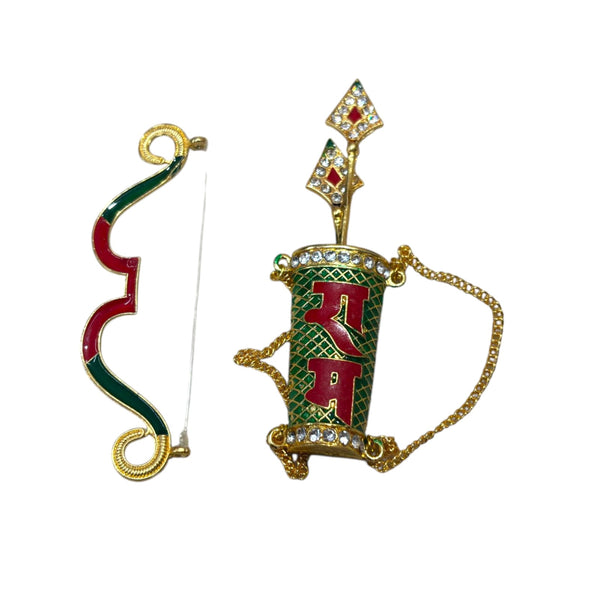 Laddu Gopal Dhanush Baan Toy | Small Bow-Arrow Toy for Kanha Ji | Janmashtami Radhaashtami Mandir Decor | Krishna Ji Miniature Khilona for Pooja Room