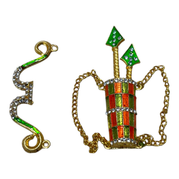 Laddu Gopal Dhanush Baan Toy | Small Bow-Arrow Toy for Kanha Ji | Janmashtami Radhaashtami Mandir Decor | Krishna Ji Miniature Khilona for Pooja Room