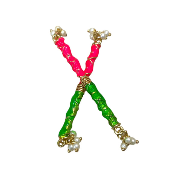 Laddu Gopal Small Dandiya Toy | Mini Dandiya Sticks for Kanha Ji | Krishna Janmashtami & Radha Ashtami Toy | Decorative Mandir Accessory - Achleshwar