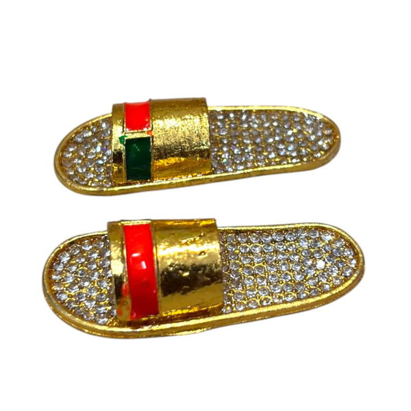 Laddu Gopal Small Chappal Toy for Krishna Ji | Miniature Slippers for Kanha Idol | Janmashtami & Mandir Decoration Accessory | Khilona for Bal Gopal Ji - Achleshwar
