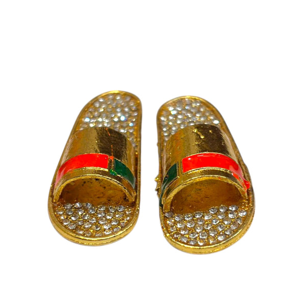 Laddu Gopal Small Chappal Toy for Krishna Ji | Miniature Slippers for Kanha Idol | Janmashtami & Mandir Decoration Accessory | Khilona for Bal Gopal Ji