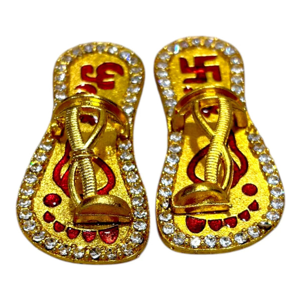 Laddu Gopal Small Chappal Toy for Krishna Ji | Miniature Slippers for Kanha Idol | Janmashtami & Mandir Decoration Accessory | Khilona for Bal Gopal Ji - Achleshwar