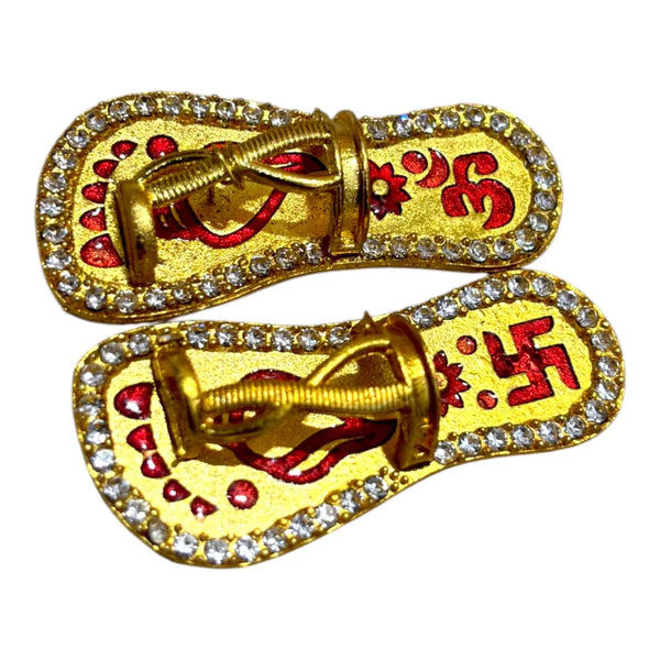 Laddu Gopal Small Chappal Toy for Krishna Ji | Miniature Slippers for Kanha Idol | Janmashtami & Mandir Decoration Accessory | Khilona for Bal Gopal Ji - Achleshwar