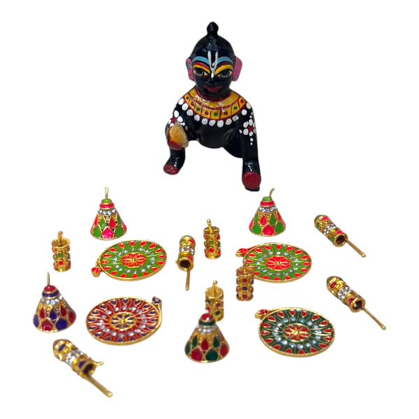 Laddu Gopal Small Chappal Toy for Krishna Ji | Miniature Slippers for Kanha Idol | Janmashtami & Mandir Decoration Accessory | Khilona for Bal Gopal Ji - Achleshwar