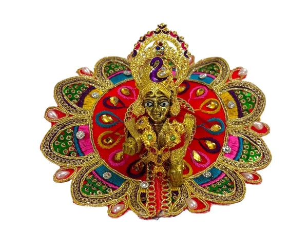 Laddu Gopal Jewellery Set – Mukut, Haar & Earrings Combo | Traditional Jewelry for Kanha Ji 6 no Size - Achleshwar
