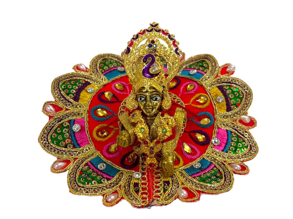 Laddu Gopal Jewellery Set – Mukut, Haar & Earrings Combo | Traditional Jewelry for Kanha Ji 5 no Size