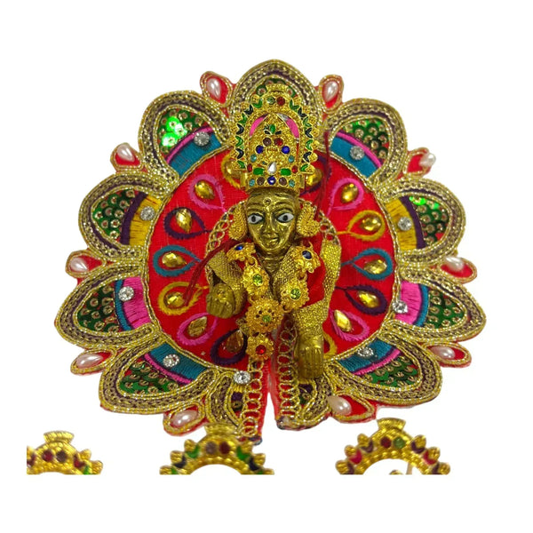 Laddu Gopal Jewellery Set – Mukut, Haar & Earrings Combo | Traditional Jewelry for Kanha Ji 6 no Size - Achleshwar