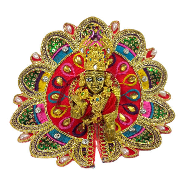 Laddu Gopal Jewellery Set – Mukut, Haar & Earrings Combo | Traditional Jewelry for Kanha Ji 0 no Size