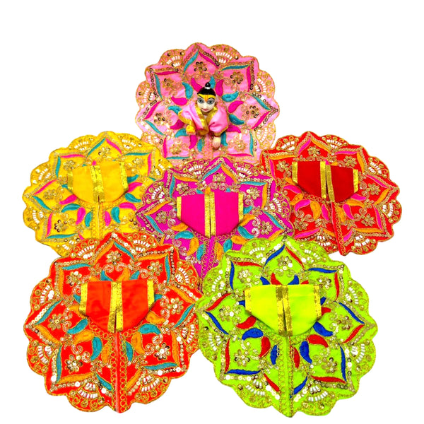 Laddu Gopal poshak/Dress | Bal Gopal Poshak Handmade Embroidered Dress with jhari Work Size 0 to 6 - Achleshwar