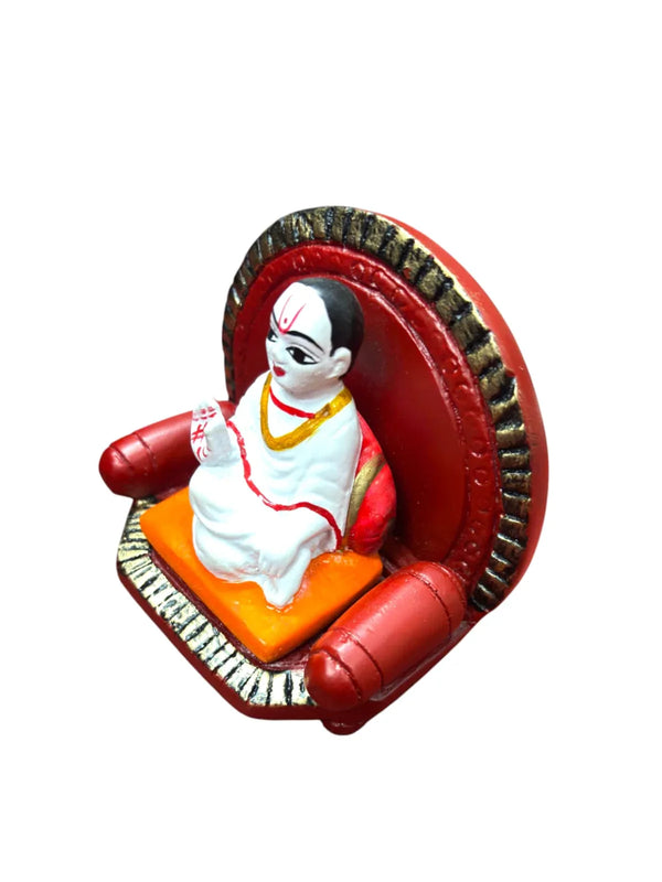Mahaprabhuji Idol on Royal Singhasan | Marble Dust Pooja Murti for Mandir & Home Decor - Achleshwar