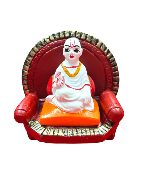 Mahaprabhuji Idol on Royal Singhasan | Marble Dust Pooja Murti for Mandir & Home Decor - Achleshwar