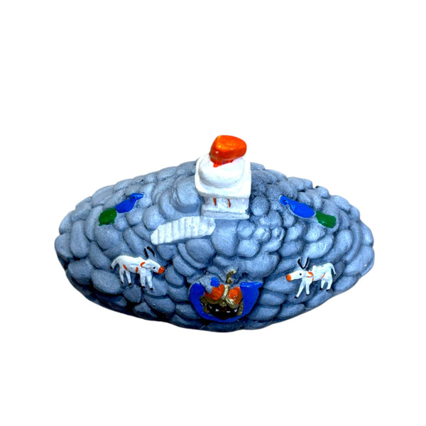 Achleshwar Govardhan Parvat Idol with Shree Giriraj Ji Mukharvind | Govardhan Pooja Decor | Marble Dust Sculpture