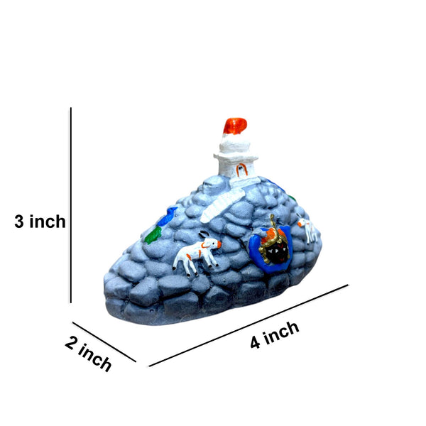 Achleshwar Govardhan Parvat Idol with Shree Giriraj Ji Mukharvind | Govardhan Pooja Decor | Marble Dust Sculpture