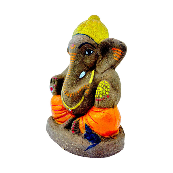 Cow Dung Ganesha Idol – Eco-Friendly Gobar Ganpati for Home, Office, Car, Shop & Factory | 100% Biodegradable Murti (Dissolves in Water in 6 Hours) 19 x 15 x 10 cm