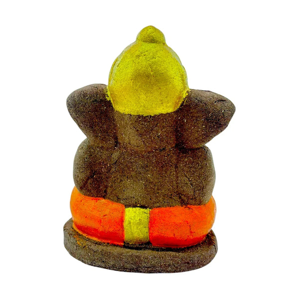 Cow Dung Ganesha Idol – Eco-Friendly Gobar Ganpati for Home, Office, Car, Shop & Factory | 100% Biodegradable Murti (Dissolves in Water in 6 Hours) 11 x 9 x 6 cm - Achleshwar