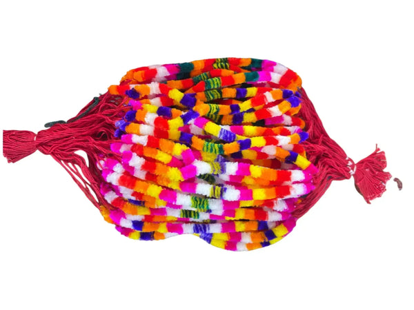 Pavitra ki Mala for Shreeji | Random Colours & Patterns | Traditional Thread Garland for Thakurji, Kanhaji, Deity Adornment in Shravan Maas Size 22 Inch - Achleshwar