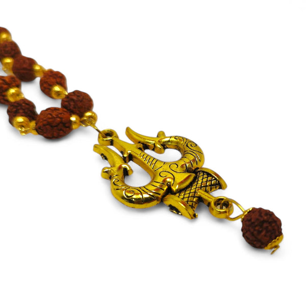 Achleshwar Shiva Trishool Rudraksha Necklace for Men & Women | Spiritual Protection Pendant with Natural Rudraksha Beads