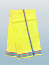Regular unstiched dhoti set with angvastram cotton with khadi yellow colour - Achleshwar