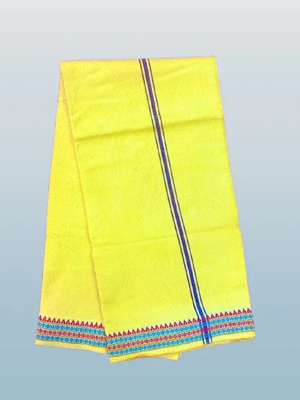 Regular unstiched dhoti cotton Yellow colour - Achleshwar