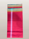 Regular unstiched dhoti set with angvastram cotton with khadi red colour - Achleshwar
