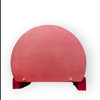 Wooden devotional throne back with pink cushion and two silver stud details