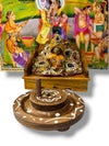 Wooden Handpainted Atta Chakki Toy for Kanha Ji | Bal Gopal Krishna Ji Traditional Play Set - Achleshwar