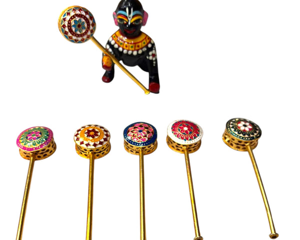 Small Metal GhughraToyfor Laddu Gopal Ji & Radha Krishna Ji | Miniature Decor for God Idols