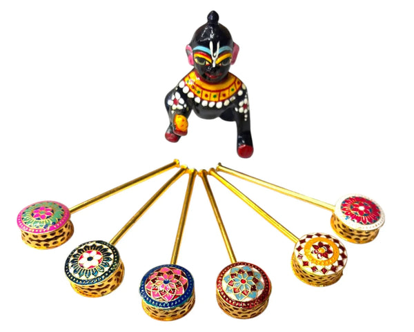 Small Metal Ghughra Toy for Laddu Gopal Ji & Radha Krishna Ji | Miniature Decor for God Idols - Achleshwar