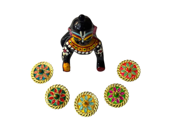 Small Metal ChakriToyfor Laddu Gopal Ji & Radha Krishna Ji | Miniature Decor for God Idols