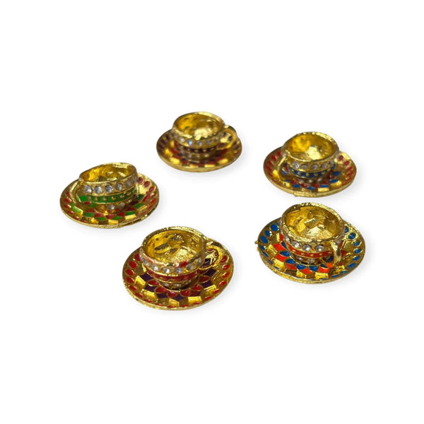Laddu Gopal Small Cup Plate Toy for Laddu Gopal Ji & Radha Krishna Ji | Miniature Decor for God Idols - Achleshwar