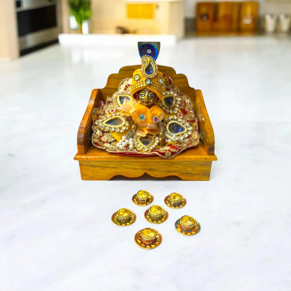 Laddu Gopal Small Cup Plate Toy for Laddu Gopal Ji & Radha Krishna Ji | Miniature Decor for God Idols - Achleshwar