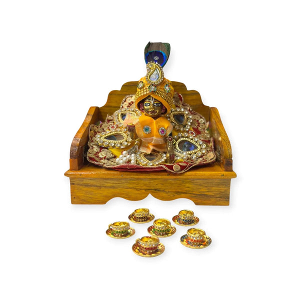 Laddu Gopal Small Cup Plate Toy for Laddu Gopal Ji & Radha Krishna Ji | Miniature Decor for God Idols - Achleshwar
