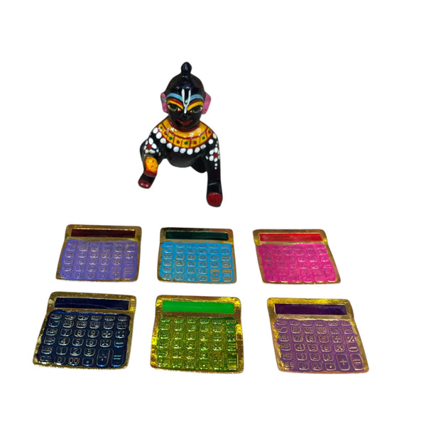 Small Metal Calculator Toyfor Laddu Gopal Ji & Radha Krishna Ji | Miniature Decor for God Idols