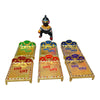 Small Metal Bed for Laddu Gopal | Traditional Toy Bed for Kanha Ji & Radha Krishna Ji | Miniature Decor for God Idols - Achleshwar