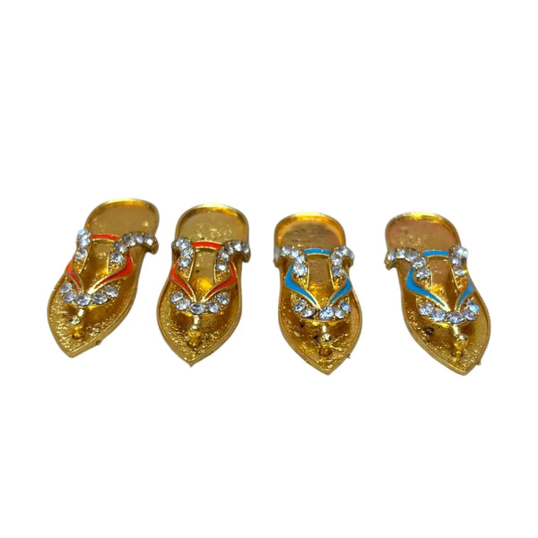 Laddu Gopal Small Chappal Toy for Krishna Ji | Miniature Slippers for Kanha Idol | Janmashtami & Mandir Decoration Accessory | Khilona for Bal Gopal Ji - Achleshwar