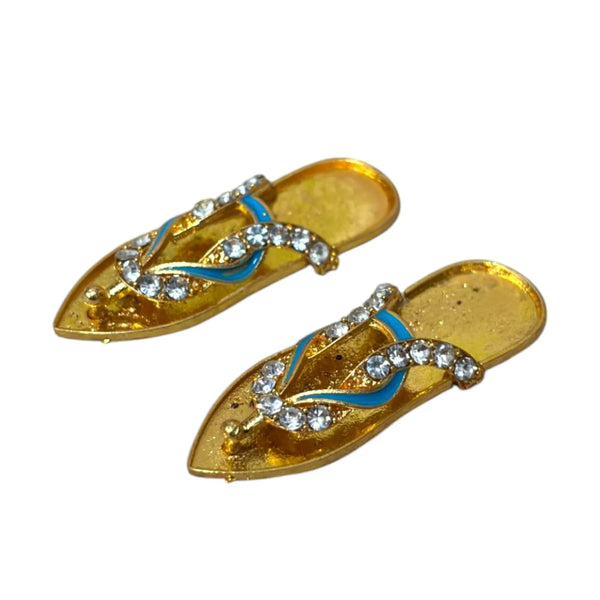 Laddu Gopal Small Chappal Toy for Krishna Ji | Miniature Slippers for Kanha Idol | Janmashtami & Mandir Decoration Accessory | Khilona for Bal Gopal Ji - Achleshwar
