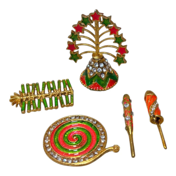 Laddu Gopal Patake Toy Set | Decorative Cracker Set for Kanha Ji | Miniature Fireworks for Janmashtami & Radhaashtami | Mandir Toy Khilona for Bal Gopal Ji - Achleshwar