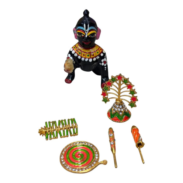 Laddu Gopal Patake Toy Set | Decorative Cracker Set for Kanha Ji | Miniature Fireworks for Janmashtami & Radhaashtami | Mandir Toy Khilona for Bal Gopal Ji - Achleshwar
