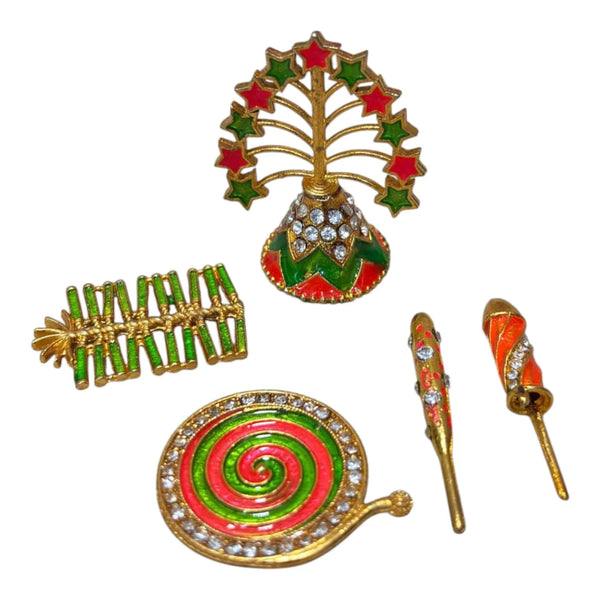 Laddu Gopal Patake Toy Set | Decorative Cracker Set for Kanha Ji | Miniature Fireworks for Janmashtami & Radhaashtami | Mandir Toy Khilona for Bal Gopal Ji - Achleshwar