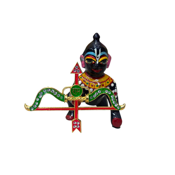 Laddu Gopal Dhanush Baan Toy | Small Bow-Arrow Toy for Kanha Ji | Janmashtami Radhaashtami Mandir Decor | Krishna Ji Miniature Khilona for Pooja Room (Copy) (Copy)