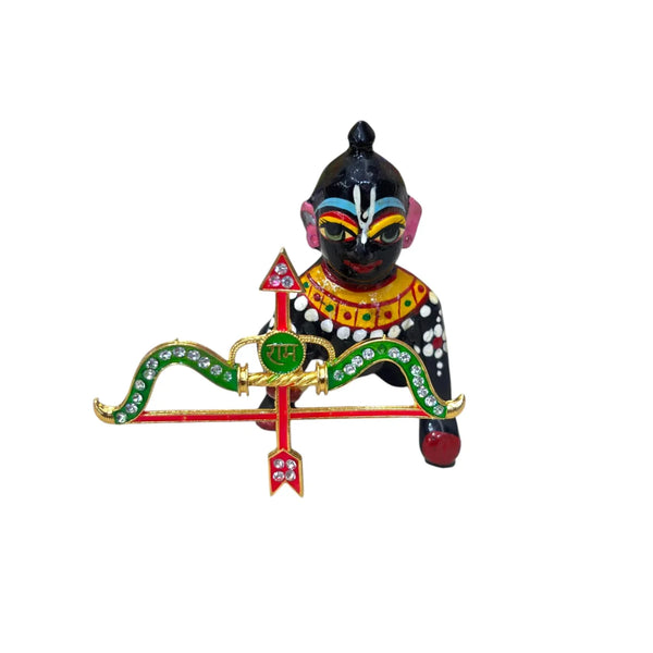 Laddu Gopal Dhanush Baan Toy | Small Bow-Arrow Toy for Kanha Ji | Janmashtami Radhaashtami Mandir Decor | Krishna Ji Miniature Khilona for Pooja Room (Copy) (Copy) - Achleshwar