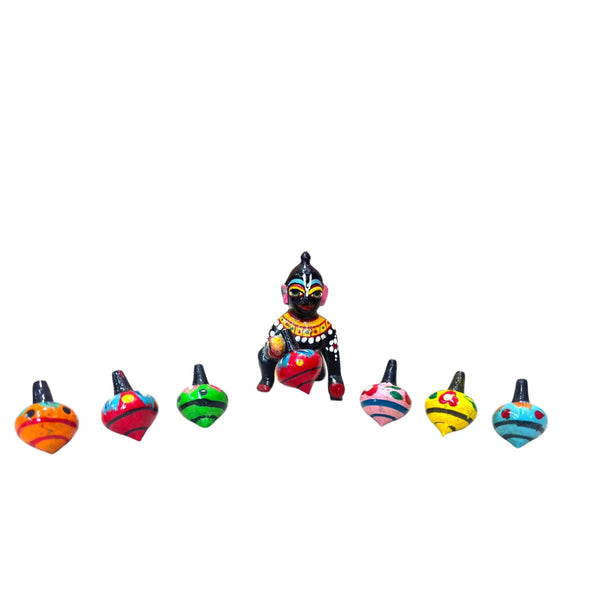 Small Wooden ChakriToyfor Laddu Gopal Ji & Radha Krishna Ji | Miniature Decor for God Idols